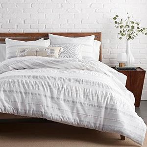 Levtex Home - Pickford Comforter Set - King Comforter + Two King Pillow Cases - Grey, Taupe, Off-White - Jacquard Tribal - Comforter (106 x 94in.) and Pillow Case (36 x 20in. ) - Cotton