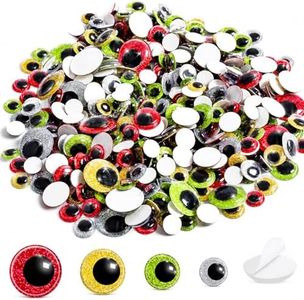400PCS Glitter Googly Eyes 4 Sizes Googly Eyes Self Adhesive for Crafts Multi Colors Wiggle Eyes for Halloween DIY Art Projects Craft Supplies