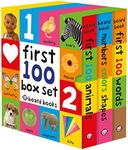 First 100 Board Book Box Set (3 books): First 100 Words, Numbers Colors Shapes, and First 100 Animals