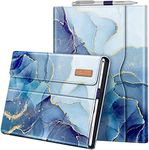 Fintie Case for 12.3 Inch Microsoft Surface Pro 7 Plus, Surface Pro 7, Surface Pro 6, Pro 5, Pro 4, Pro 3 - Portfolio Business Cover with Pocket, Compatible with Type Cover Keyboard, Ocean Marble