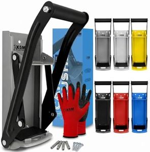 X5MPLXPMX Can Crusher Wall Mounted – Heavy Duty 16oz & 12oz Smasher with Anti-Pop Pillars and Thickened Base – Recycling Tool for Seltzer, Soda Cans, Garage & Man Cave, Includes Gloves (Grey)