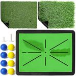 TOY Life - Golf Mat - Golf Hitting Mat - Golf Mats Practice Outdoor Indoor Golf Training Mat - Golf Practice Mats Outdoor - Chipping Mat - Shows Swing Path - Golf Turf Mat 3-in-1 Impact Golf Mat