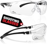 NoCry Safety Glasses with Clear Anti Fog Scratch Resistant Wrap-Around Lenses and No-Slip Grips, UV Protection. Adjustable (Black & Black, 10 pack)