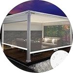 UTOYA Cordless Outdoor Roller Shade, Patio Roll Up Blinds, Gazebo Transparent PVC Plastic Window Curtains For Deck Porch Balcony Backyard,Custom Size (Color : Clear, Size : 4' W x 14' L)