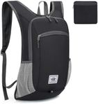 HVASITOP Hiking Daypacks 15L Lightweight Foldable Backpack Waterproof Travel Hiking Cycling Daypack for Men and Women (BLACK)