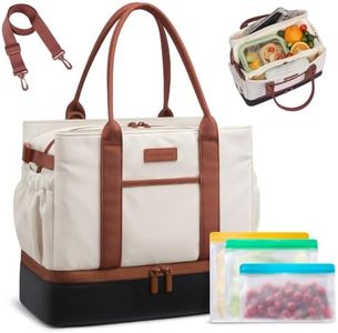 LOVEVOOK Insulated Lunch Bag Women with Triple Compartments & Bottle Holder
