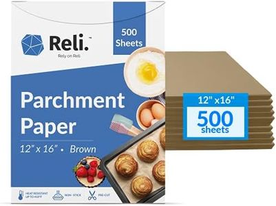 Reli. 500 Pcs Parchment Paper Sheets, Bulk | 12x16 in. | Brown Parchment Sheets / Baking Paper | Non-Stick, Pre-Cut Pan Liners | Brown | Parchment Paper Sheets for Baking, Air Fryer, Grilling