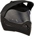 Studds Motocross Plain Full Face Helmet with Plain Visor (Matt Black, L)