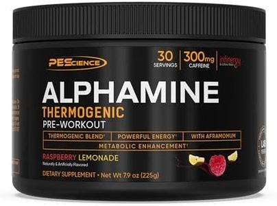 PEScience Alphamine, Raspberry Lemonade, 60 Scoops, Thermogenic Energy Powder with L-Carnitine