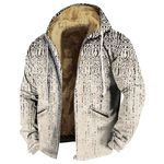 Mens Coats Winter Jacket for Men Men Winter Coat Men's Winter Coat Thermal Jacket for Men Mens Jacket Men's Insulated Flannel Jacket Mens Winter Coats with Hood Men's Flannel Jacket（3-Khaki,Large）