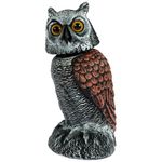 Owl Decoys to Scare Birds Away Fake Owl Decoy with Rotating Head Lifelike Scarecrow Plastic Owls to Scare Birds Waterproof Garden Owls Statue for Patio Garden Yard