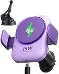 INIU [15W, Purple] Mag-safe Car Mount Charger, Qi2 Certified Ultra-Stable Car Wireless Charger with Fast Charging, Air Vent Clip & Cooling Fins for iPhone 16 Pro Max/15/14/13/12 Accessories