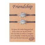 la luen 2Pcs Turtle Friendship Bracelet for Teen Girl Boy,Cute Handmade Distance Matching Adjustable Bracelet Set Friendship Gifts Jewelry