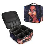 House of Quirk Makeup Cosmetic Storage Case With Adjustable Compartment Cosmetic Bag (Senorita), 25 x 22 x 9 Centimeters, Multicolor