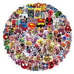 100pcs Superhero Avengers Stickers for Teens,Comic Marvel Hero Theme Graffiti Waterproof Decals for Water Bottles Bikes Luggage Skateboard Bumper(Not Random)