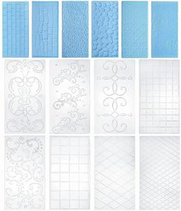 Tosnail 14 Pieces Fondant Impression Mats Molds Lace Embossing Mat for Gum Paste, Cupcake, Biscuits, Fondant Cake, Wedding Cake Decoration