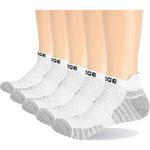 YUEDGE Breathable Cotton Cushion Athletic Socks Low Cut Golf Socks Sports Ankle Socks for Men Women(White, XL)