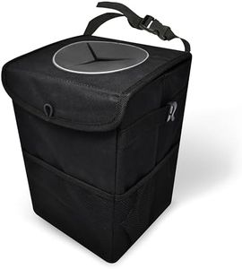 EcoNour Car Trash Can with Lid (1.5 Gallons), Hanging Garbage Can, Water Proof Trash Bag for Car, SUV, Truck, Car Trash Bin (Black), Car Trash Accessories with Multipurpose Storage