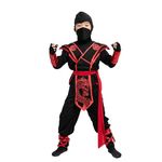 Spooktacular Creations Dragon Ninja Costume for kids, Red Boys Ninja Costume Outfit Set for Halloween Dress Up Party-XL