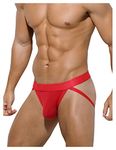 Mauro Kane Men's JockStrap Sexy Athletic Supporter Breathable Sports Jock Strap Underwear,Red-L