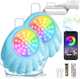 LOFTEK Smart Submersible LED Pool Lights, 20W RGB Music Sync Remote APP Controlled, Dimmable Underwater Lights, Timer, IP68 Waterproof for Inground & Aboveground Pool, Hot tub, Shower, Party, Blue