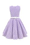 BlackButterfly Kids 'Audrey' Vintage Polka Dot 50's Girls Dress (Purple Polka Dot, 7-8 Years)