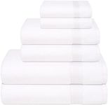 Quick-Dry, Soft & High Absorbent Bath Towels Cotton Turkish Bath Towel Set of 6 | Daily Use 100% Cotton Towels for Bathroom, Gym & More | Bathroom Towels Set (6 Pcs, White)