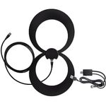 Antennas Direct ClearStream Eclipse 2 Amplified UHF Indoor TV Antenna, Reversible, Over 60 Miles Range, with 12' Cord, Shake Switch Amplifier