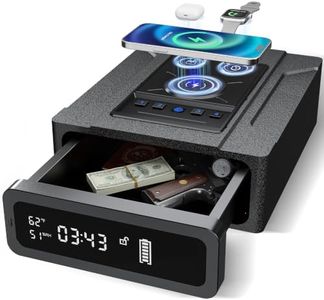 Biometric Gun Safe, Fingerprint Lock & 3‑in‑1 Wireless Charging for Bedside