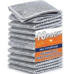 QURIPE microfiber 10 Pack Wire Dishwashing Rags - Multipurpose Wire Dishwashing Rags for Wet and Dry, Non-Scratch Wire, Multifunctional Kitchen Cleaning Cloths for Dishes, Sinks, Counters, Stove Top