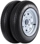 2 Pack 480-12 4.80x12 4.80-12 4.8-12 Trailer Tires with 12'' Rims, 5 Lug on 4.5'', Load Range C 6PR