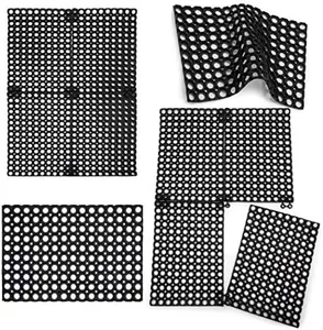 SafetyCare Interlocking Rubber Drainage Floor Mat - Anti-Fatigue - 24 x 16 inches - 12 Mats