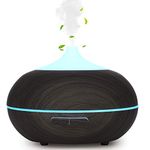 WD&CD Humidifiers for Home 300-400ML Essential Oil Diffusers Ultrasonic Aroma Diffuser Humidifier Cool Mist/Waterless Auto-off / 7 Color Lights / 3 Timer Setting/Whisper Quiet (Dark Wood Grain)