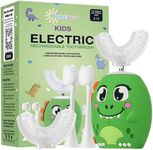 Trueocity Kids Toothbrushes U Shape, Kids Automatic Toothbrush, Toddler Toothbrush U Shaped, U Toothbrush Kids, Auto Toothbrush, Rechargeable Electric Brush Age 2+, Children's Toothbrush (Dinosaur)