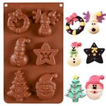 Christmas Santa Claus Silicone Baking Mould, FantasyDay Birthday Tray-Wedding Festival Party Silicone Cake Mold for Muffin Candy Chocolates Butter Soap Bread Loaf Brownie Cornbread Ice Cube