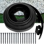 Aoipend No Dig Landscape Edging Kit 20ft Garden Edging Border Include 18 Anchoring Spikes, Black Plastic Edging Roll for Landscaping, Lawn Paver, Yard Flower Bed Edging (20Ft)