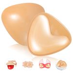 Rolamin Bra Pads Inserts,Upgraded Double-Sided Sticky Bra Inserts Push Up for Bikini,Swimsuit,Sports Bra（Nipple Covers） Beige, Beige, Large