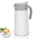 800ml/28Oz Insulated Vacuum Jug,Thermal Carafe,Stainless Steel Thermal Carafe,Double Walled Vacuum Insulated Coffee Pot Portable Hot Cold Pitcher with Press Button Top for Coffee,Tea,Beverage