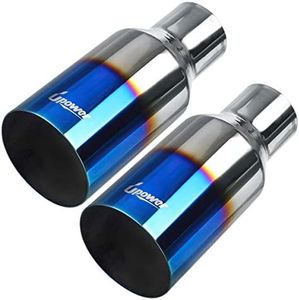 Upower Blue Burnt Exhaust Tip 2.5" Inlet 4" Outlet 9" Long 2 1/2" to 4" Exhaust Tailpipe Weld on Single Layer Straight Cut 304 Stainless Steel (2PCS)