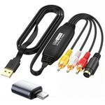 ZORBES® VHS to Digital Converter, USB2.0 Video Cpture Card, RCA AV to USB Audio Video Converter, 1080P Video Capture Device Convert VHS VCR DVD to Digital Adapter, Compatible with Windows, Mac OS