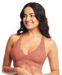 Jenny Jen Mia Lace Bralette for Women, Unpadded and Unlined Wireless Bra, Perfect Racerback Everyday Lingerie (Small, Rose)