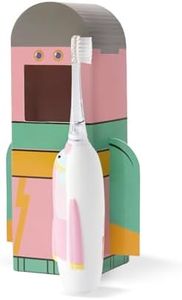 SuperMouth Turbo Twins Sonic Toothbrush – Battery-Powered, Soft Bristles, Flashlight to See Kids’ Mouth, Gently Cleans & Polishes Teeth for Ages 3-6 Years, Augmented Reality Sticker to Teach Brushing