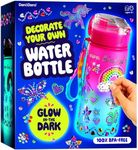 Decorate Your Own Glow-in-the-dark Water Bottle Kit for Girls - 4 5 6 7 8 Year Old Girl Birthday Gift Ideas - Gifts for Girls Ages 4-6 5-7 6-8 - Arts and Crafts for Kids Age 6-8 - Unicorn Mermaid Toys