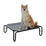 pettycare Elevated Outdoor Dog Bed - Dog Cots beds for Small Dogs, Waterproof Raised Dog Bed Easy to Assemble, Cooling Elevated Dog Bed with Teslin Mesh, Durable, Non Slip, Up to 35 lbs,Black