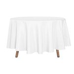 Kapwall White Round Table Cloth - 90Inch (228cm) Quality Tablecloth Table Cover for Wedding/Banquet/Restaurant/Party.