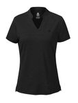 MoFiz Womens Short Sleeve Golf Polo Shirts Quick Dry Camo Lightweight UPF 50+ Tennis Sports Athletic Tops Casual, C-black, XL