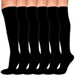 Evolyline 6 Pairs Compression Socks for Women & Men, Medical Compression Stockings Knee High for Nurses Running Flying Pregnancy Flight Travel Sports, Fit for Varicose Veins Swollen Ankles 15-20mmHg