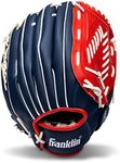 Franklin Sports Baseball and Softball Glove - Field Master - Baseball and Softball Mitt, Red, White, Blue, 13.0"