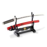 Japanese Samurai Sword Letter Opener, Envelope Slitter with Hanging Stand - Toshizo Hijikata Model, Made in Seki Japan