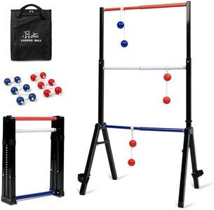 Metal Ladder Ball Game Set with 6 Bolas Assembly-Free Ladder Toss Includes Scorekeeper and Carry Case Yard Outdoor Games for Adults & Family